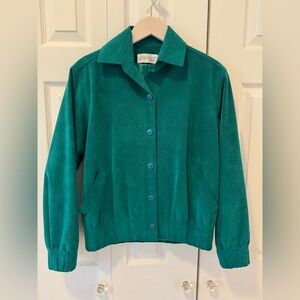 Vintage Ultra Suede Women’s Jacket in Green (Size 10).